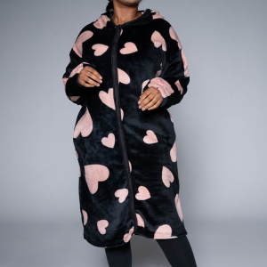 Coral velour zipper gown